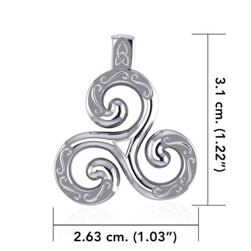 Celtic Triskele Silver Pendant TPD1818 - Jewelry